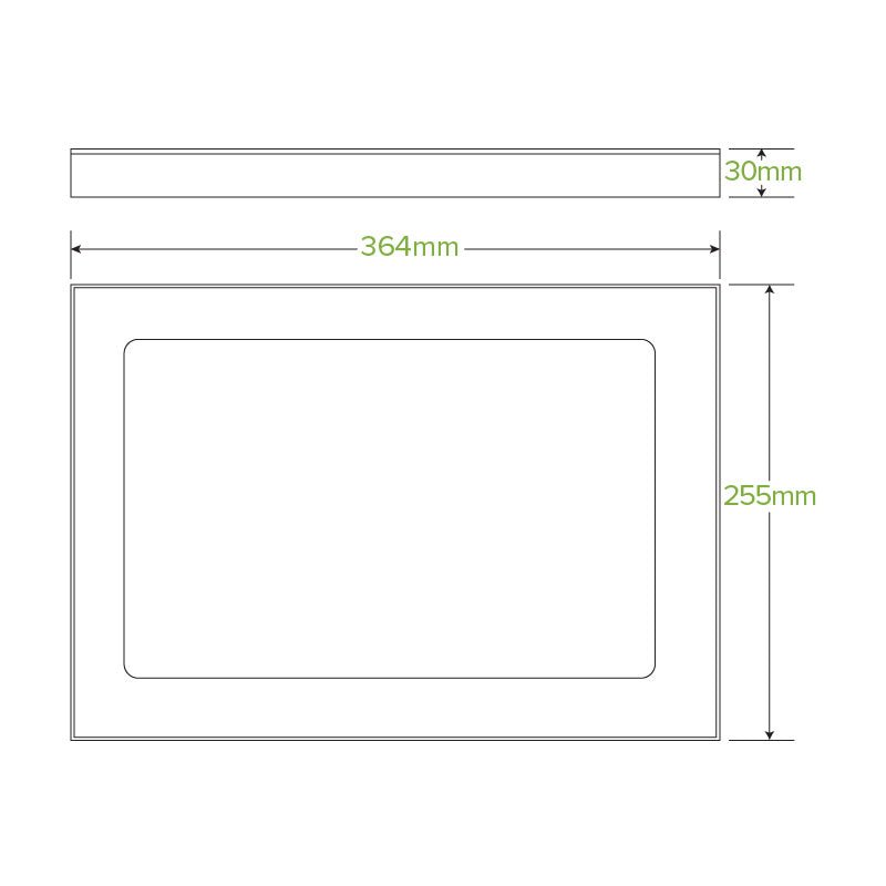 Medium BioBoard Catering Tray Window Lid - 100pcs/Ctn - TEM IMPORTS™