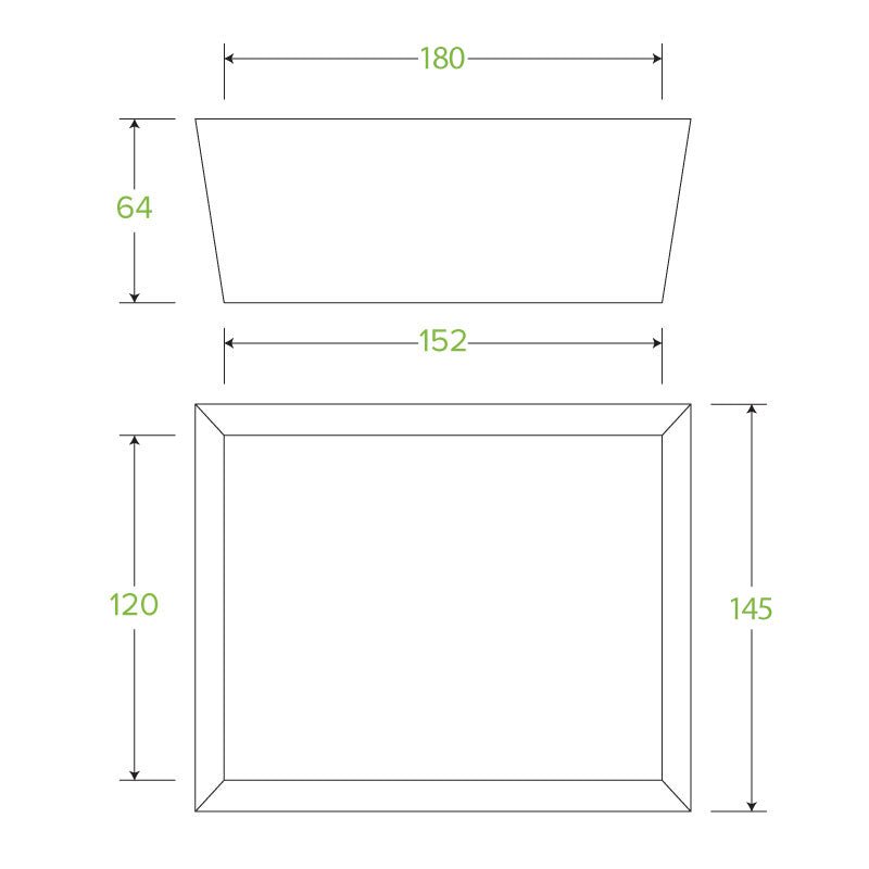 Medium BioBoard Lunch Box With Window - 200pcs/Ctn - TEM IMPORTS™