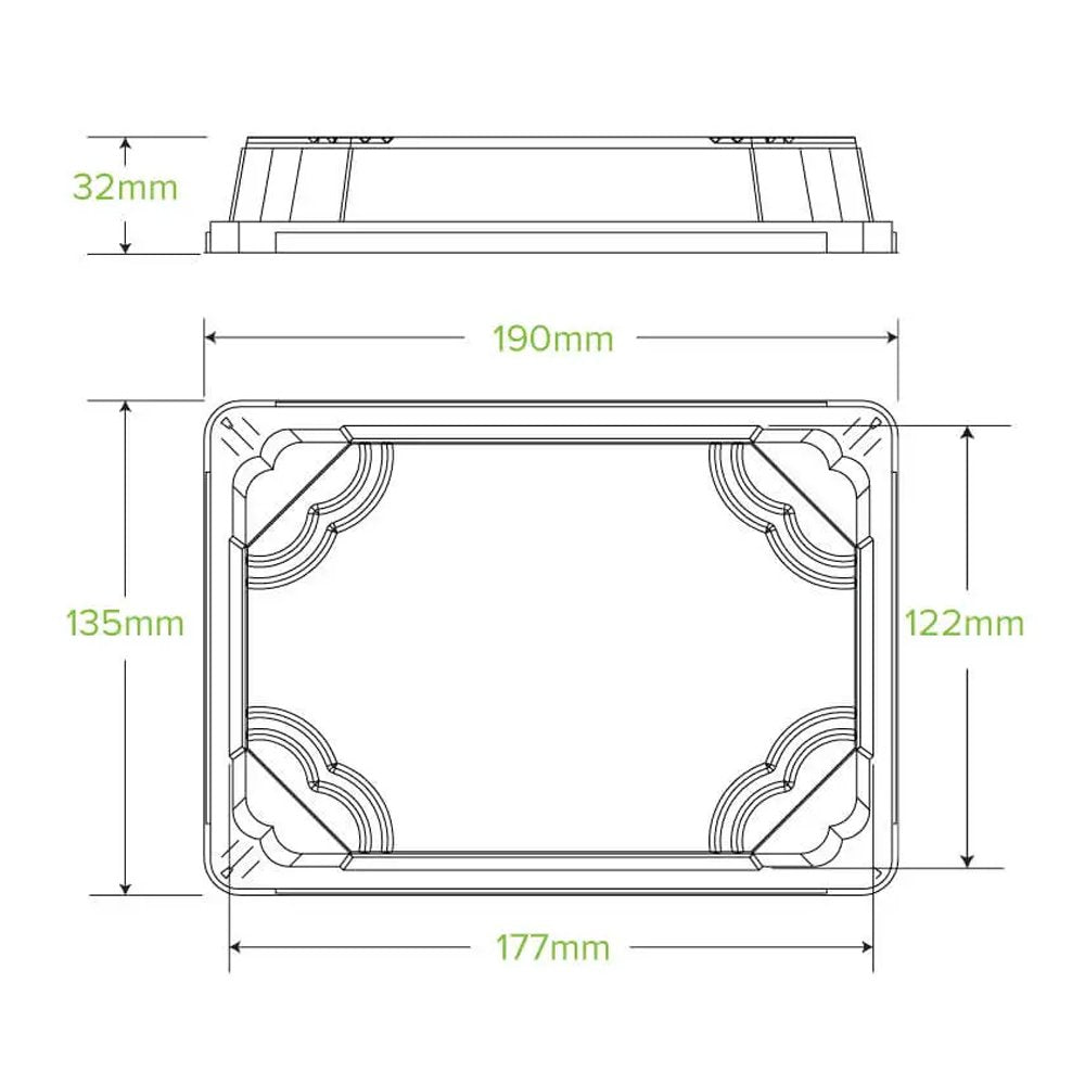 Medium Clear PET Sushi Tray Lid - 600/CTN - TEM IMPORTS™