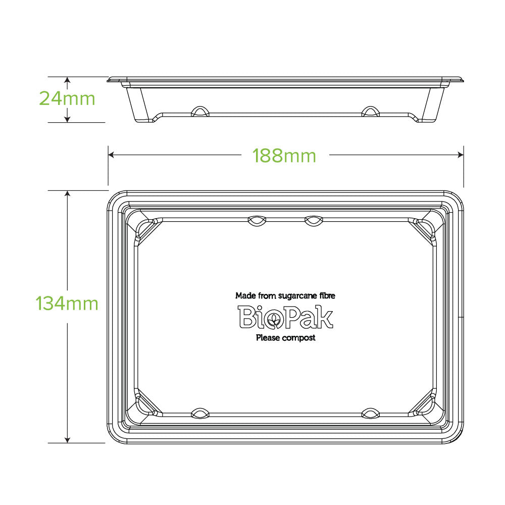 Medium Natural Plant Fibre Sushi Tray - 600pcs/Ctn - TEM IMPORTS™