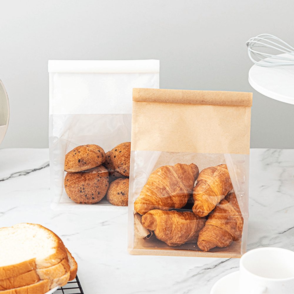 Medium Paper Bread Bag Window - Kraft - TEM IMPORTS™