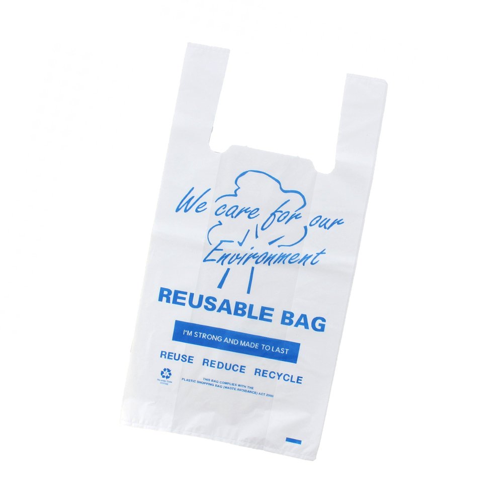 Medium - R Printed Reusable White Singlet Bag - 600/CTN - TEM IMPORTS™