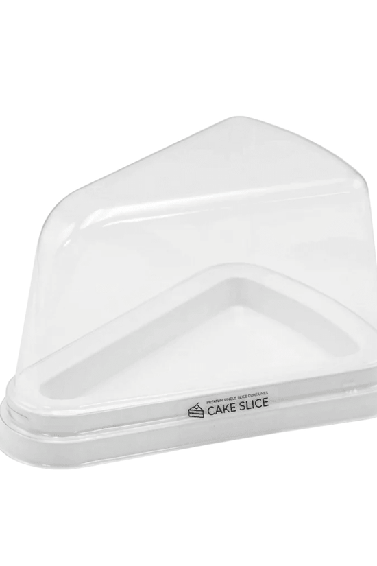 Medium White Triangle Cake Slice Container with High Lid - TEM IMPORTS™