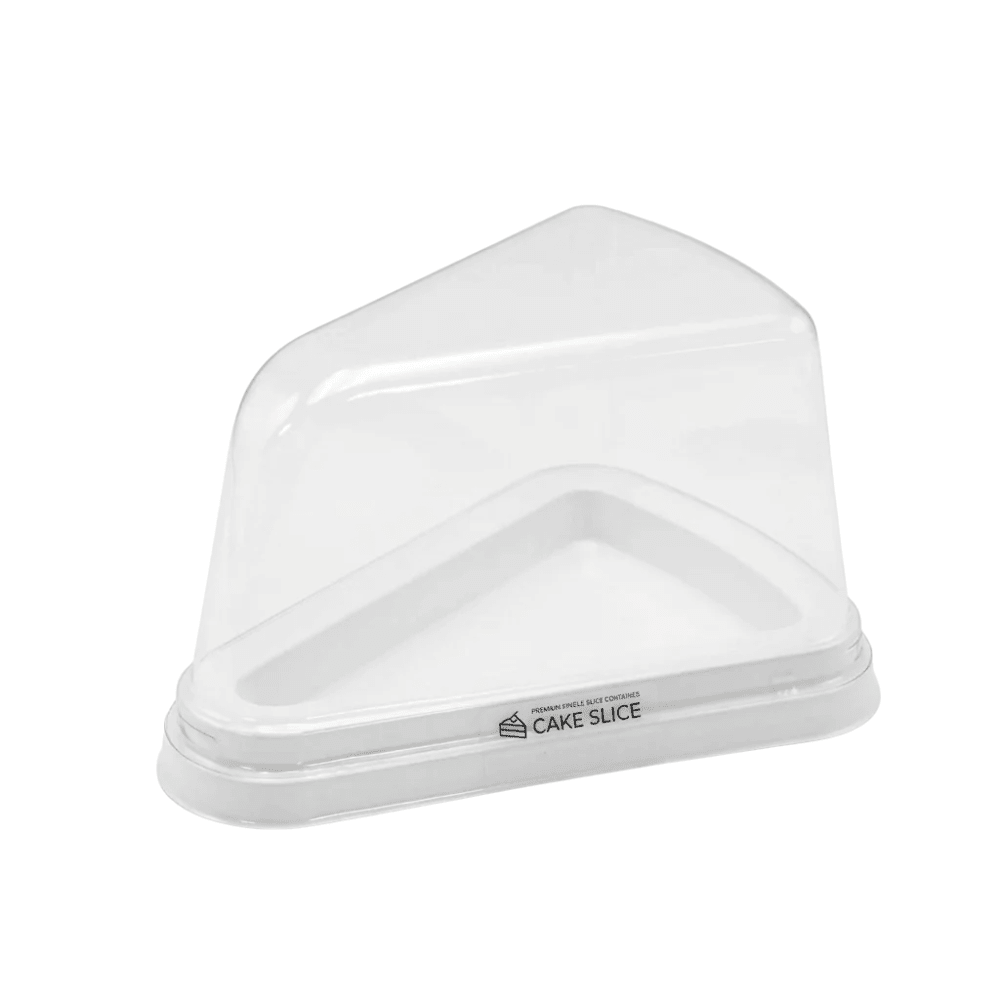 Medium White Triangle Cake Slice Container with High Lid - TEM IMPORTS™