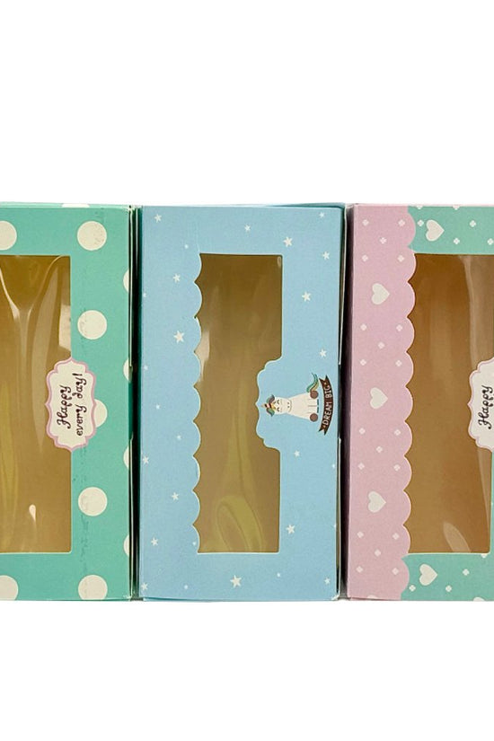 Mini Rectangular Printed Paper Box Window - Happy Day Theme - TEM IMPORTS™
