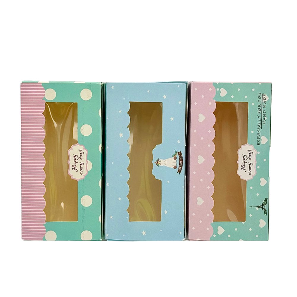 Mini Rectangular Printed Paper Box Window - Happy Day Theme - TEM IMPORTS™