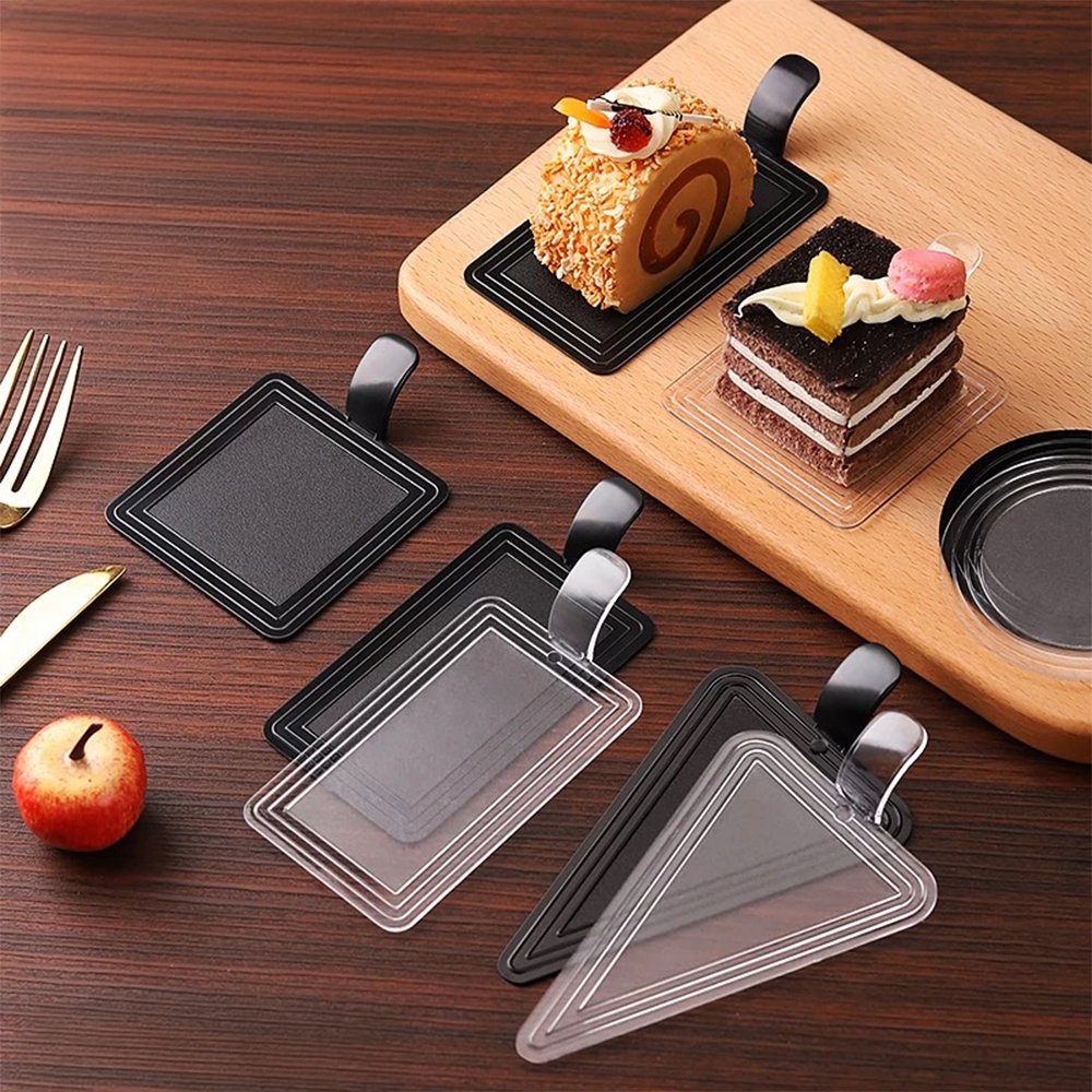 Mini Reusable Black Acrylic Rectangular Cake Board - TEM IMPORTS™