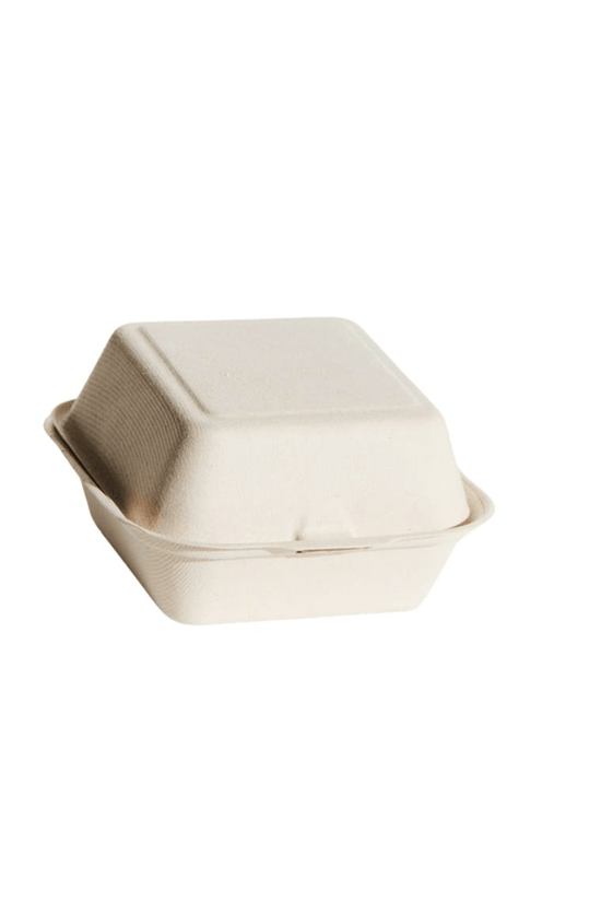 Natural Sugarcane Takeaway Burger Box Food Clam - 400/CTN - TEM IMPORTS™