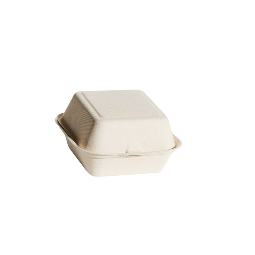 Natural Sugarcane Takeaway Burger Box Food Clam - 400/CTN - TEM IMPORTS™