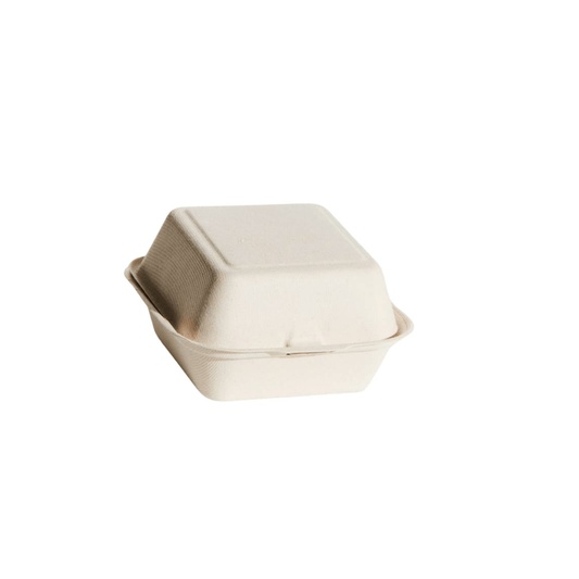 Natural Sugarcane Takeaway Burger Box Food Clam - 400/CTN - TEM IMPORTS™