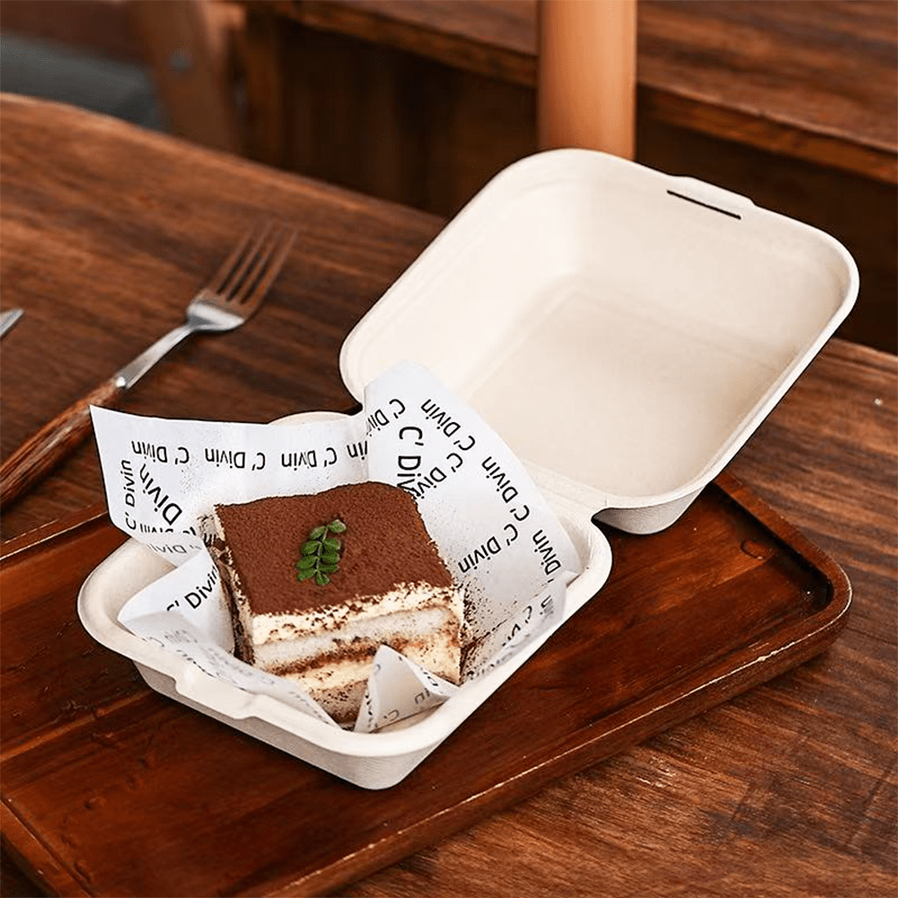 Natural Sugarcane Takeaway Burger Box Food Clam - 400/CTN - TEM IMPORTS™