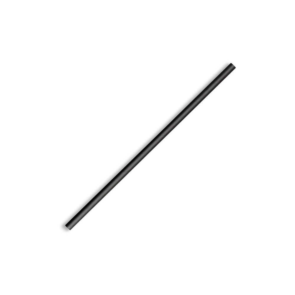 Paper Straw 6mm Regular Black - TEM IMPORTS™