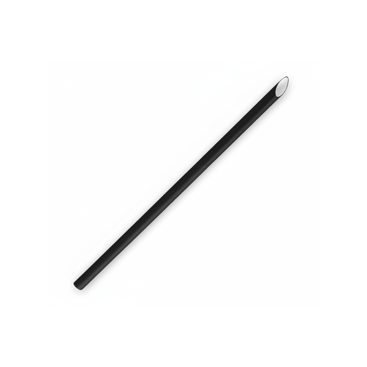 Paper Straw 6mm Regular Black Slant Cut - TEM IMPORTS™