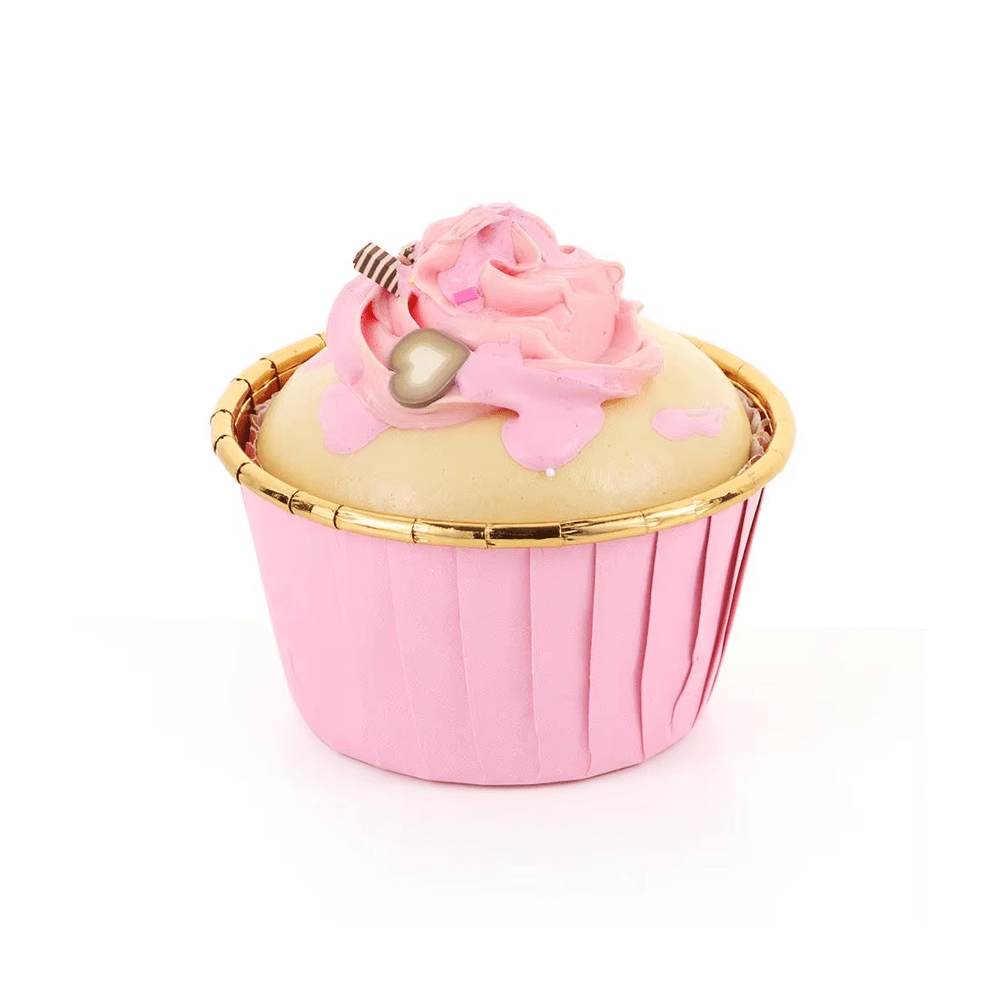 Pink And Gold Foil Baking Paper Cup - B38xH30 - TEM IMPORTS™