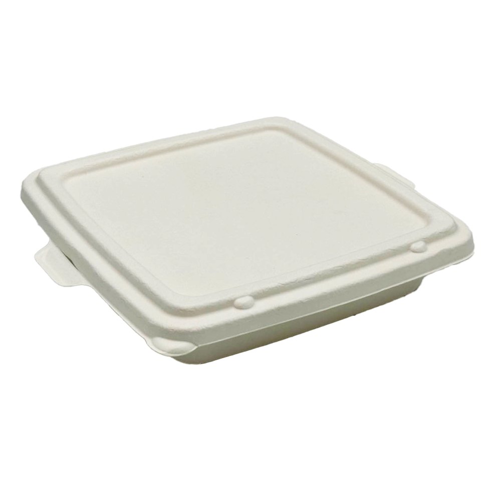 Plain White Sugarcane Lid For 9" 3 Compartment Tray - TEM IMPORTS™