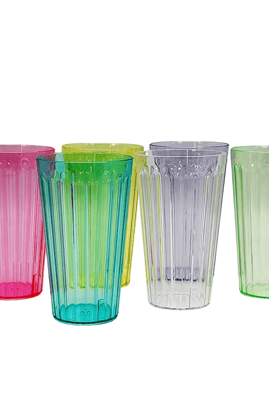 Plastic Water Tumbler Assorted Colour - 6/PKT - TEM IMPORTS™