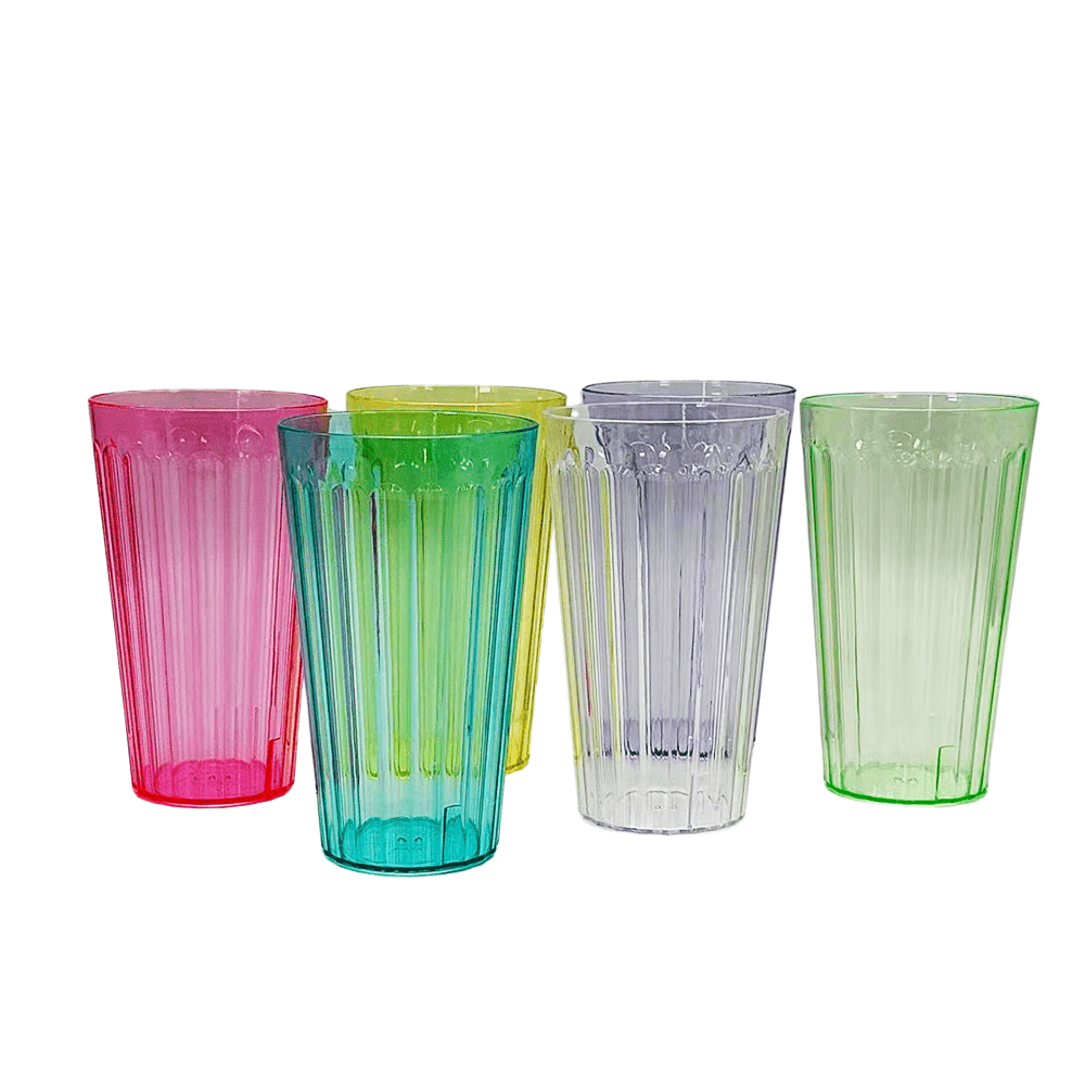 Plastic Water Tumbler Assorted Colour - 6/PKT - TEM IMPORTS™