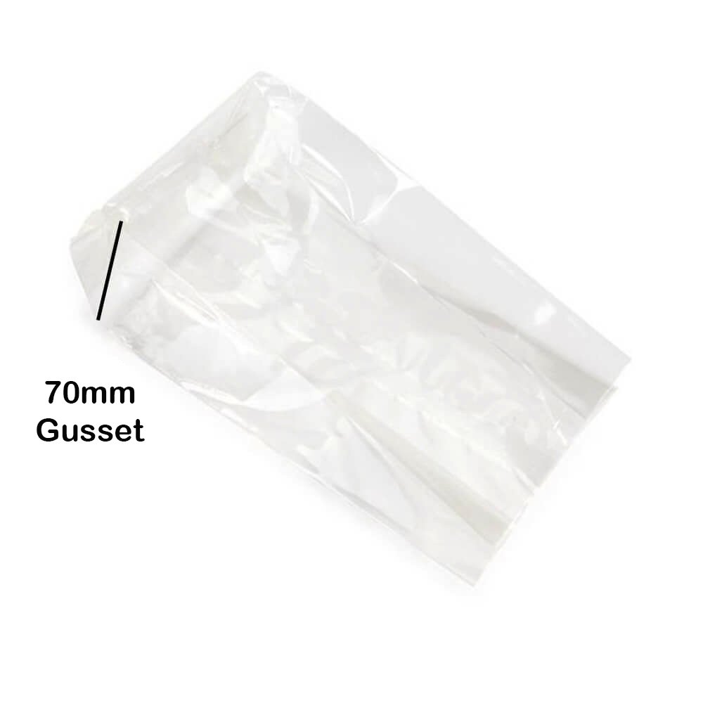 Polypropylene Gusseted Bag - 200mm x 100mm - Clear - TEM IMPORTS™