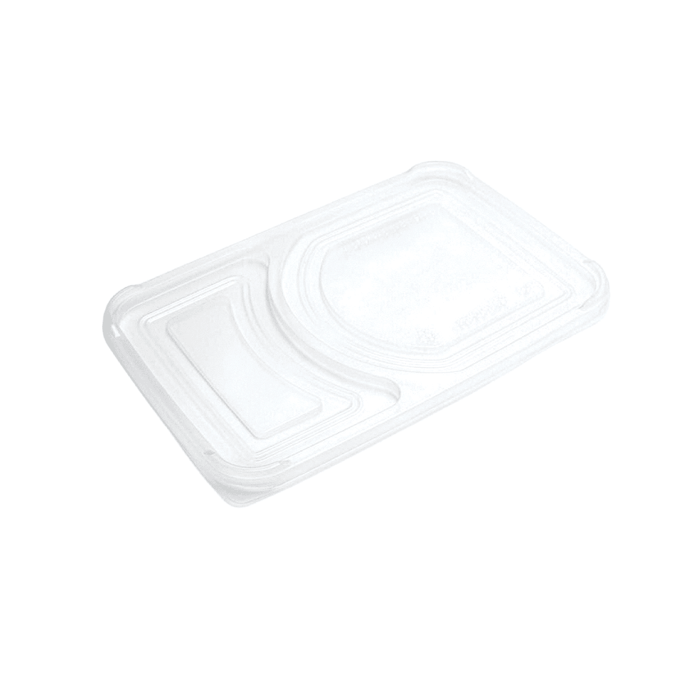 PP Lid To Suit 2 Premium Compartment Bento Black Base - 400/CTN - TEM IMPORTS™