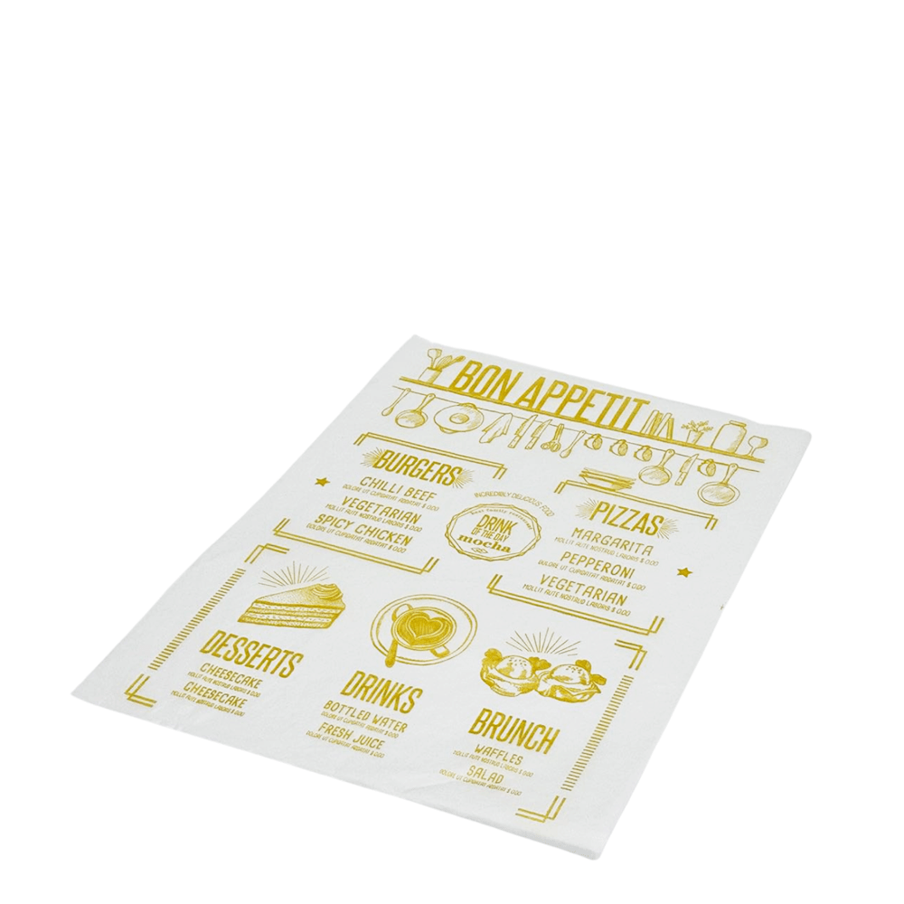 Printed Bon Appetit Theme Food Wrapping Paper - 1000/PK - TEM IMPORTS™