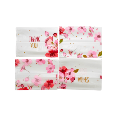 Printed Cherry Blossom Pattern Cellophane Mooncake Bags - 135x100mm - TEM IMPORTS™
