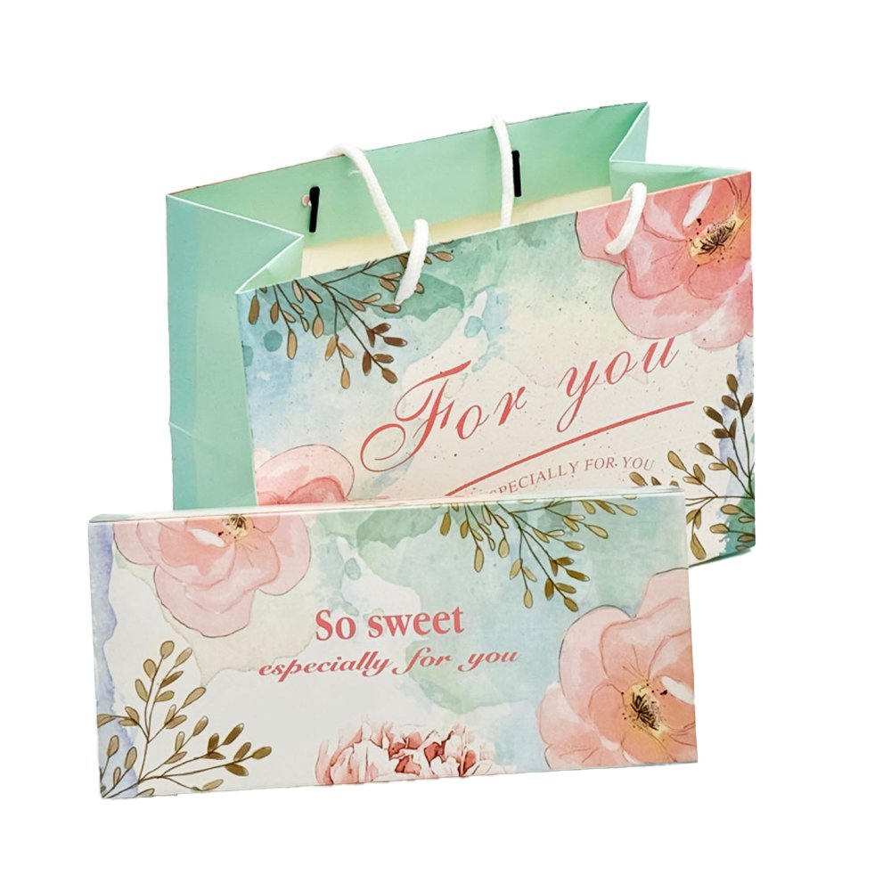 Printed Paper Bag Silk Handle To Suit Slim Rectangular Box - TEM IMPORTS™