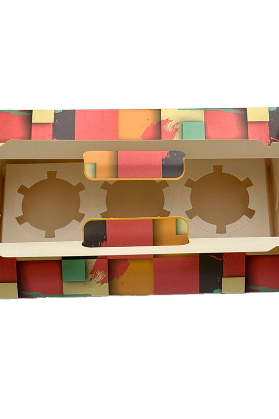 Printed Paper Cake Box Handle With Cupcake Tray - Bright Orange Theme - TEM IMPORTS™