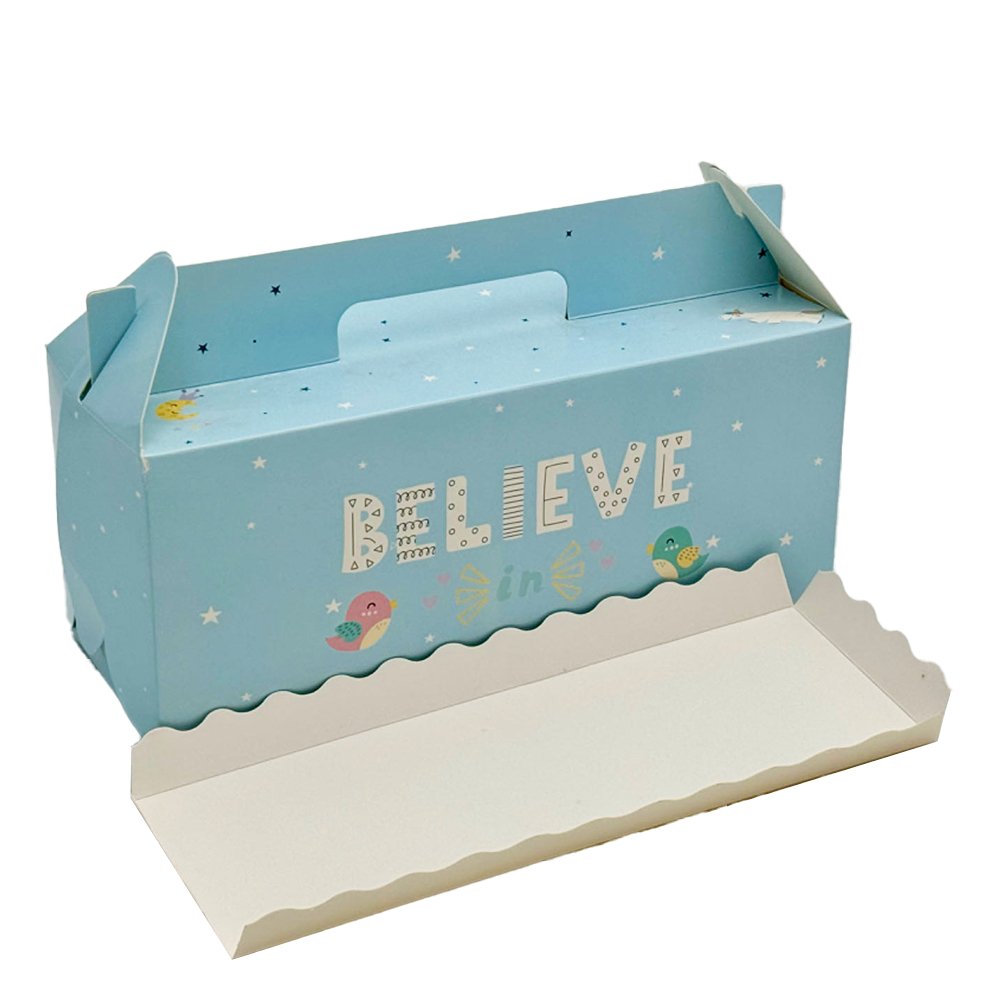 Printed Paper Cake Box Handle With Tray - Dream Big Theme - TEM IMPORTS™