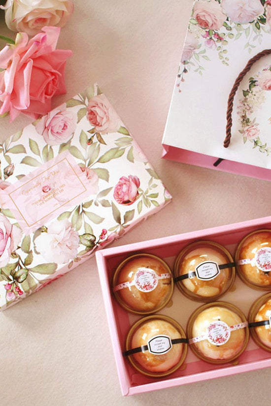 Printed Roses Paper Bag Rope Handle To Suit Pink Roses Box - TEM IMPORTS™