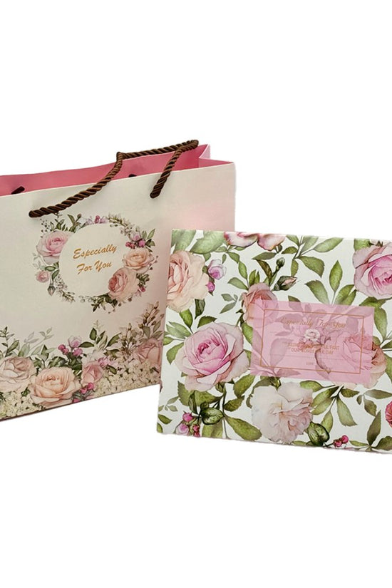 Printed Roses Paper Bag Rope Handle To Suit Pink Roses Box - TEM IMPORTS™