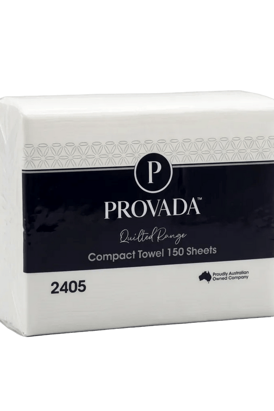 Quilted 2-Ply Compact Paper Hand Towel 19cm x 25cm (Carton of 2400 Sheets) - TEM IMPORTS™