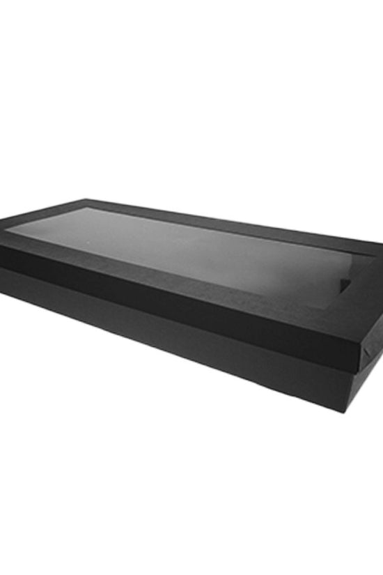 Rectangle Black Catering Tray Lid With PET Window - Suit Large Tray - TEM IMPORTS™
