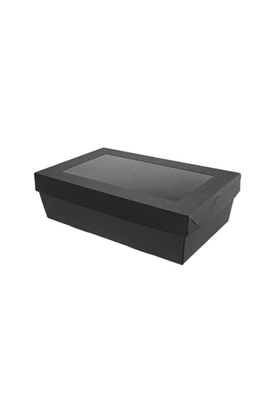 Rectangle Black Catering Tray Lid With PET Window - Suit Small Tray - TEM IMPORTS™