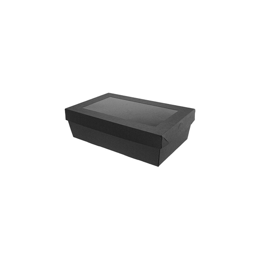 Rectangle Black Catering Tray Lid With PET Window - Suit Small Tray - TEM IMPORTS™