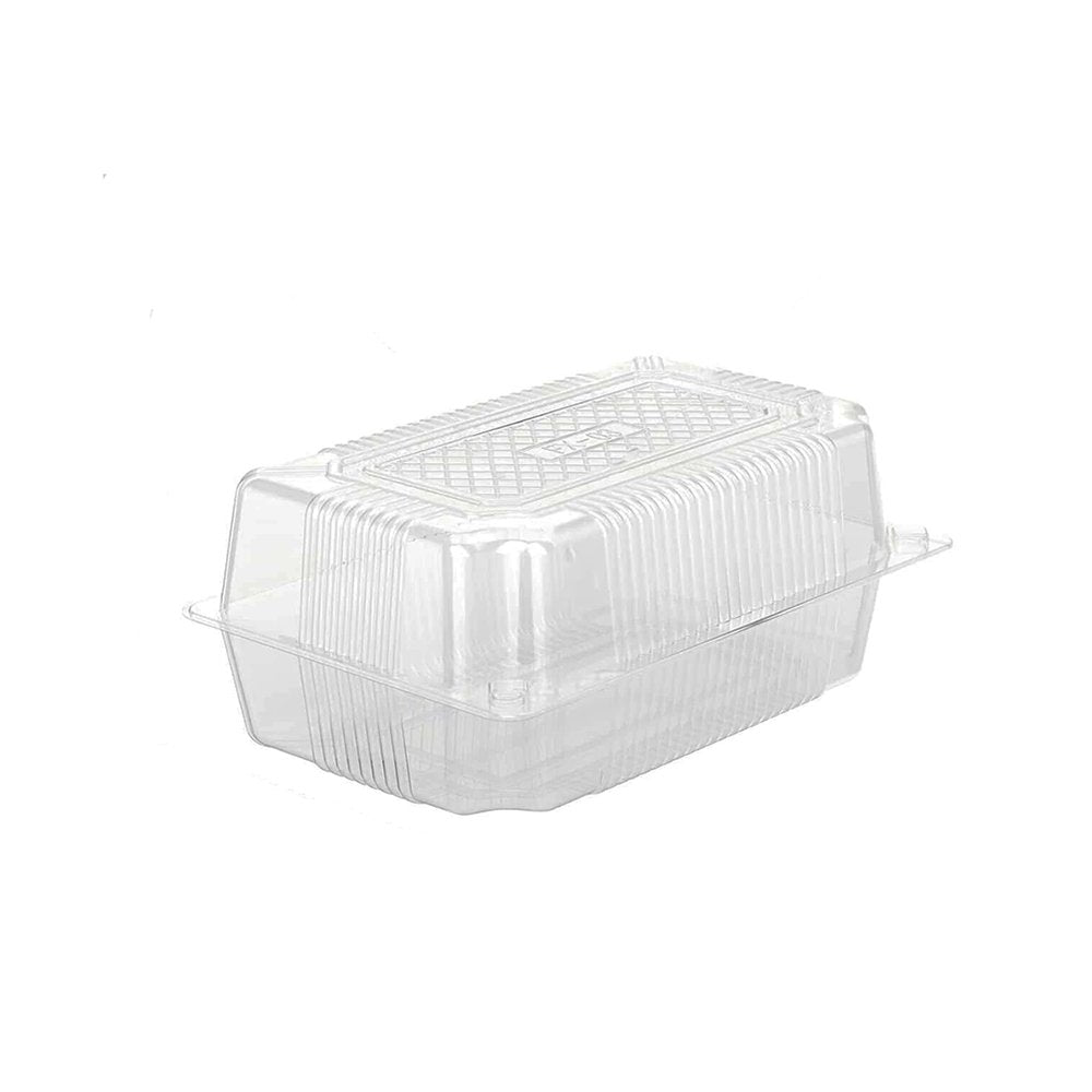 Rectangular Plastic Bar Cake Hinged Container - TEM IMPORTS™