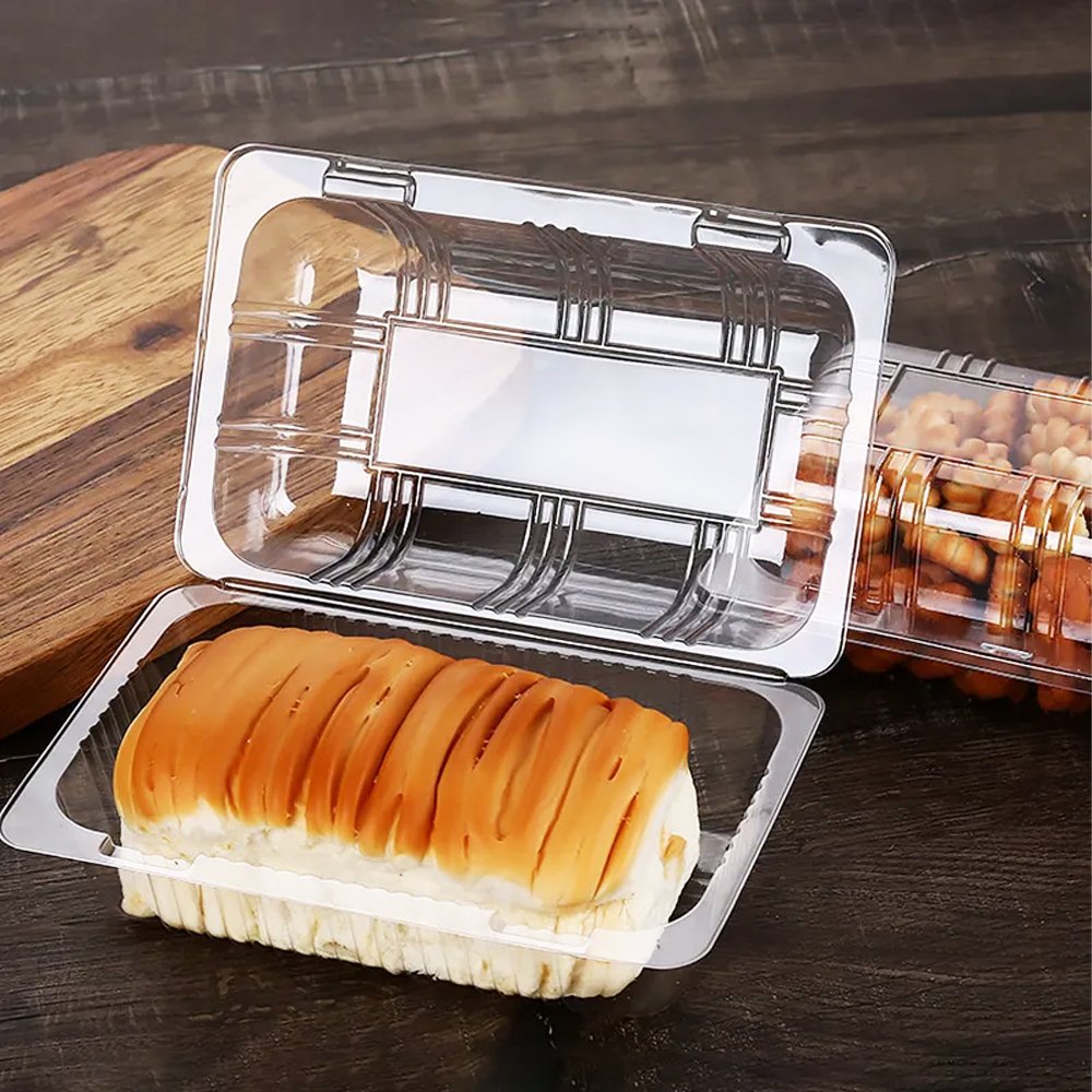 Rectangular Plastic Cake Hinged Container - TEM IMPORTS™