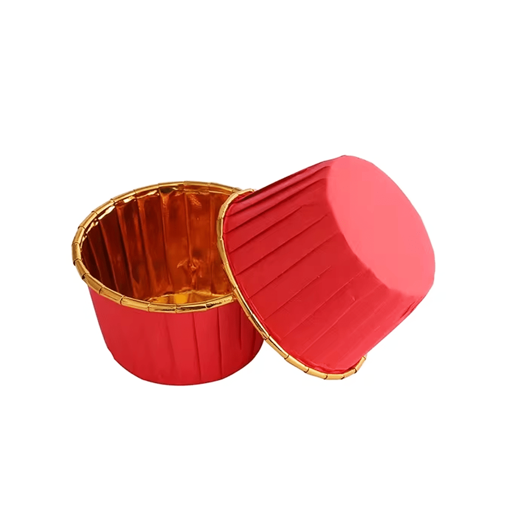 Red And Gold Foil Baking Paper Cup - TEM IMPORTS™