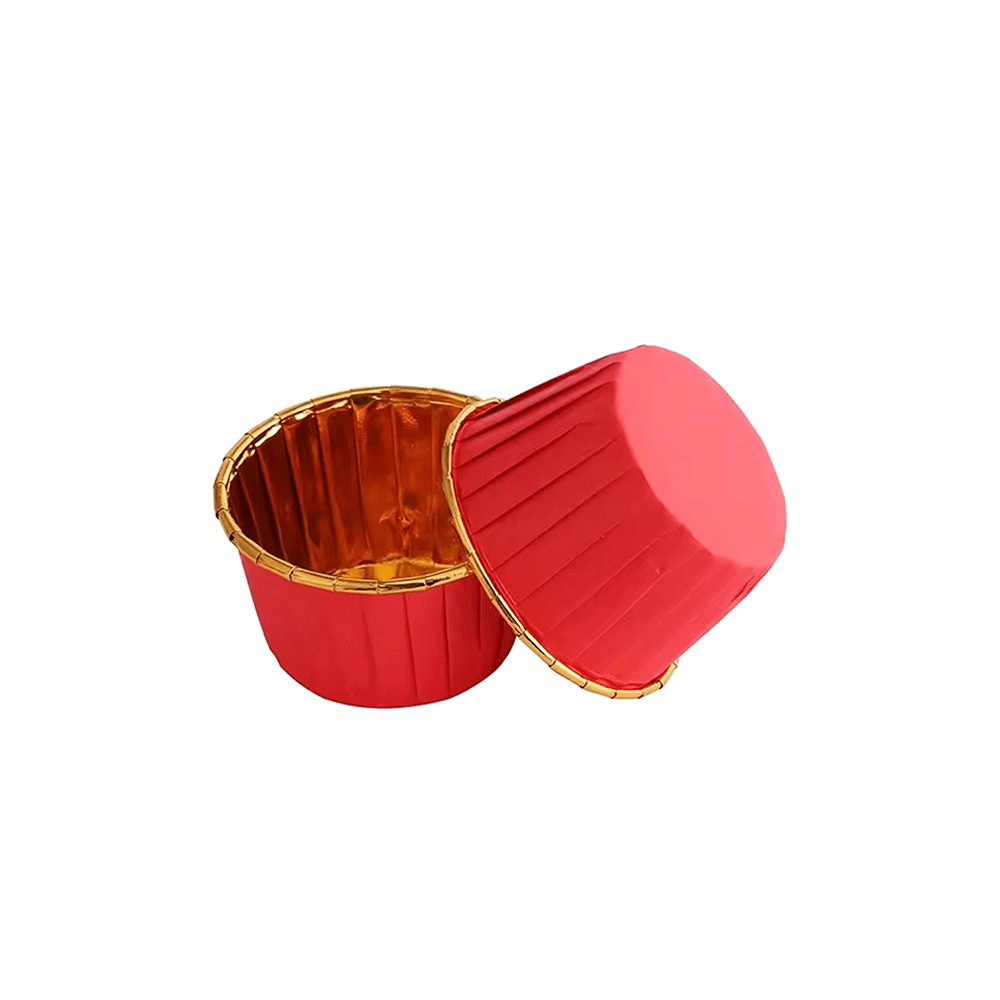 Red And Gold Foil Baking Paper Cup - B38xH30 - TEM IMPORTS™