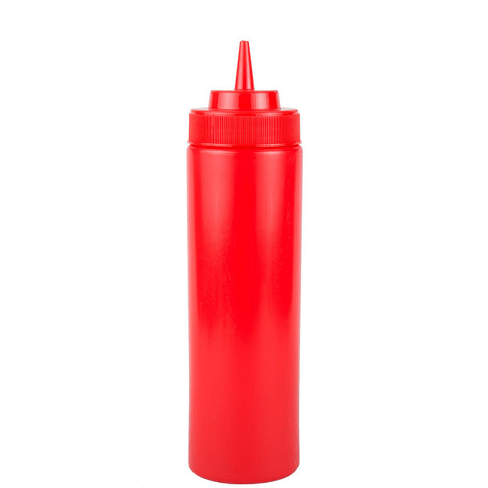 Red Plastic Squeeze Bottle Wide Mouth - TEM IMPORTS™