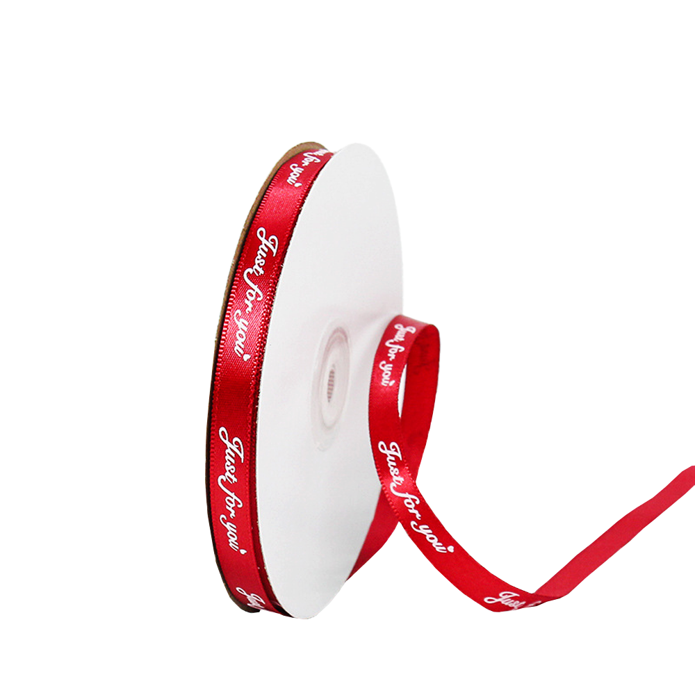 15mm Printed Satin Ribbon - Red