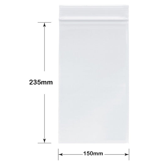Resealable Bags - LDPE - 150mm x 235mm Clear - TEM IMPORTS™