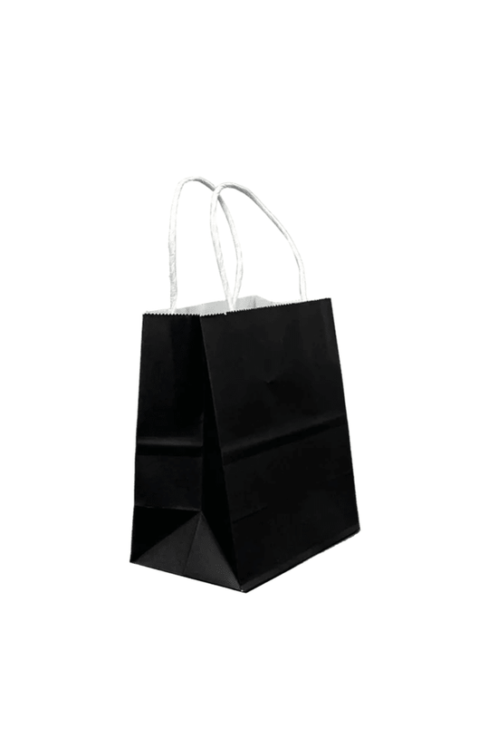 Retail Takeaway Black Twisted Handle Paper Bag Mini - 500/CTN - TEM IMPORTS™