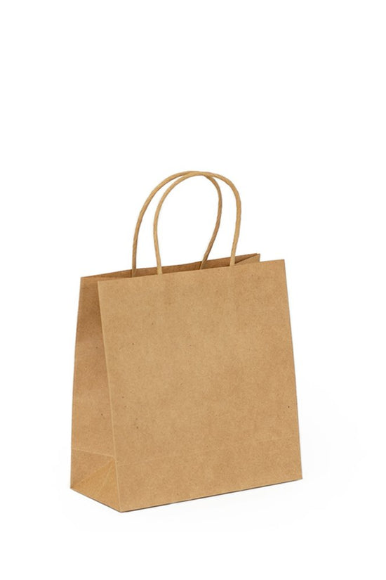 Retail Takeaway Brown Twisted Handle Paper Bag - S - small - TEM IMPORTS™