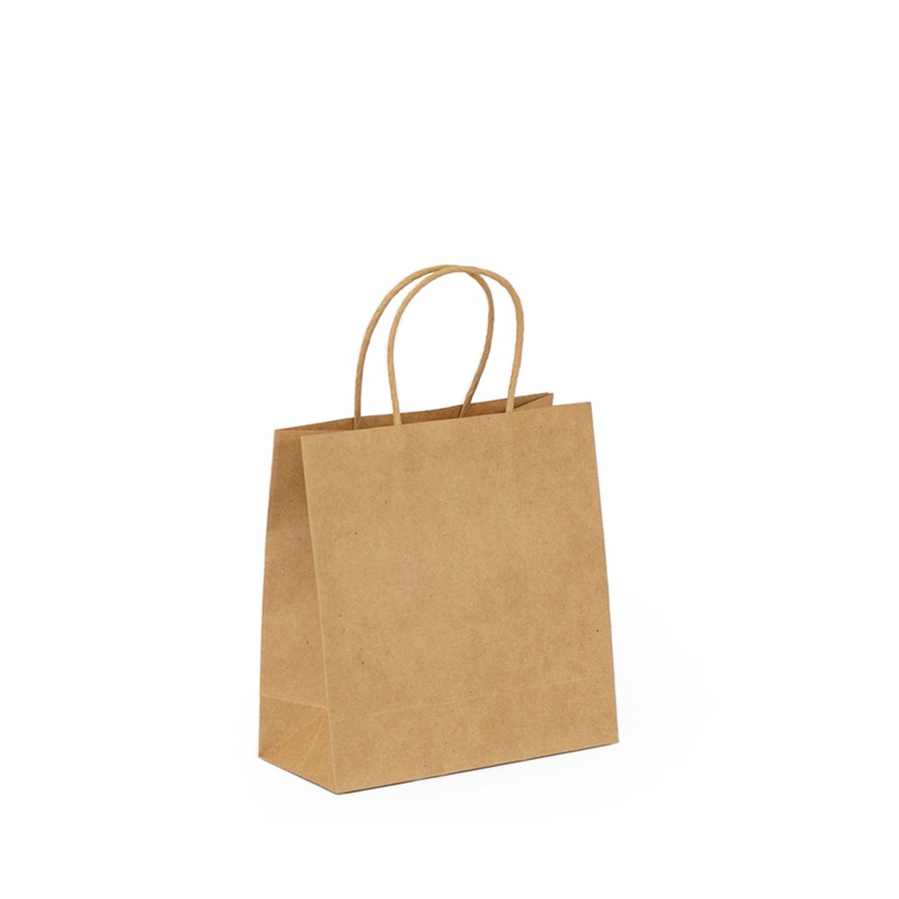 Retail Takeaway Brown Twisted Handle Paper Bag - S - small - TEM IMPORTS™