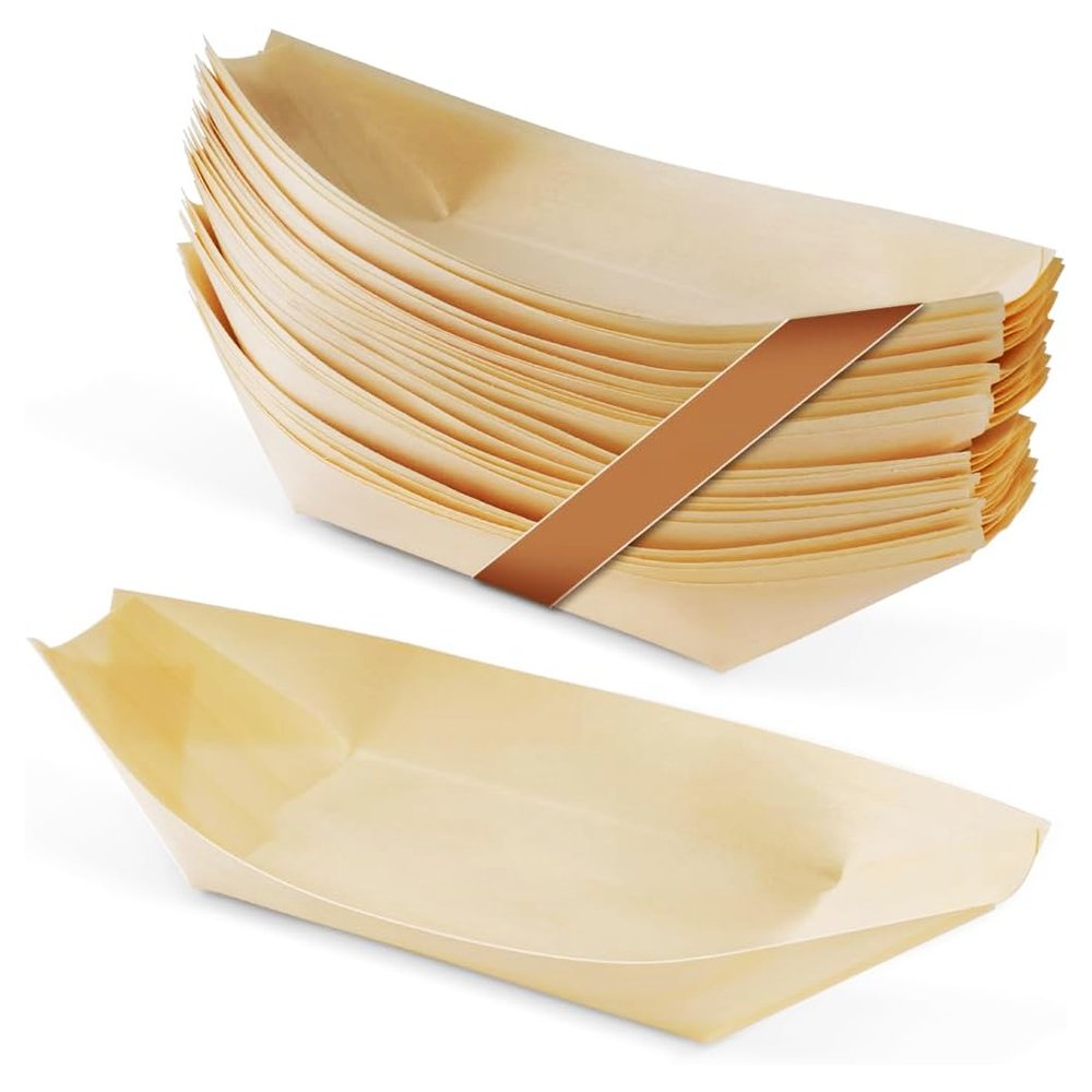 Serving Pine Boat Extra Large - 50 Pack - TEM IMPORTS™