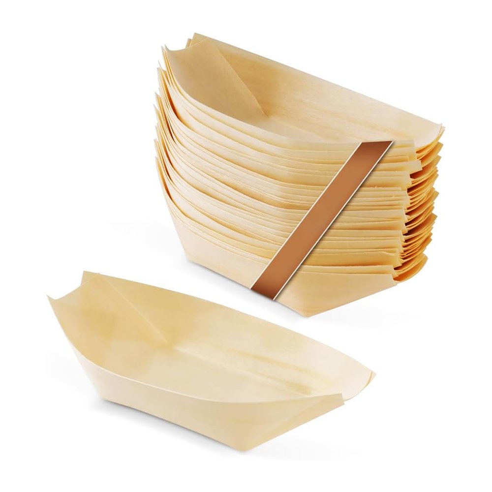 Serving Pine Boat Extra Small - 50 Pack - TEM IMPORTS™