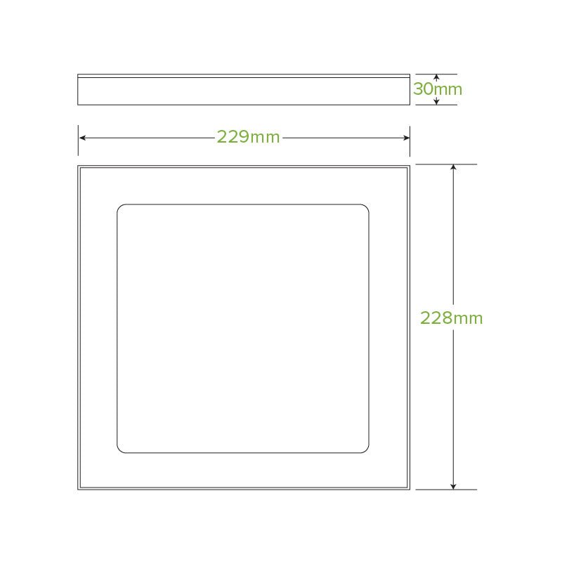 Small BioBoard Catering Tray Window Lid - 100pcs/Ctn - TEM IMPORTS™