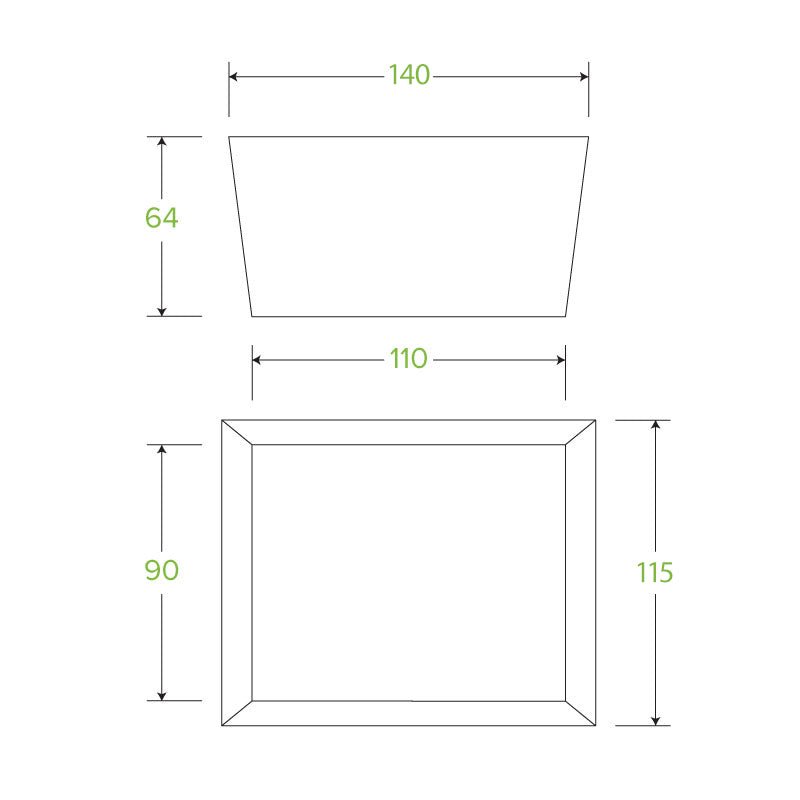 Small BioBoard Lunch Box With Window - 200pcs/Ctn - TEM IMPORTS™