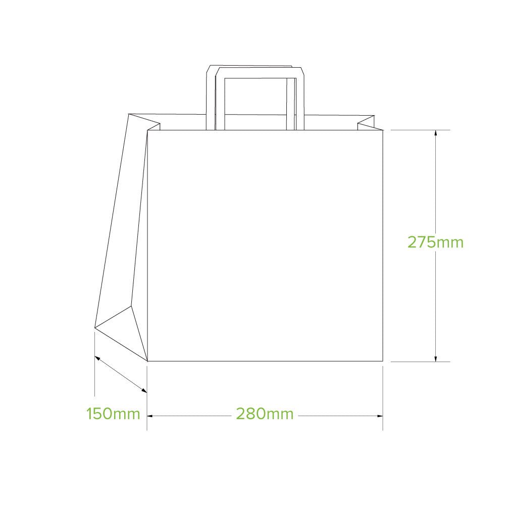 Small Flat Handle Kraft Paper Bags - 250/CTN - TEM IMPORTS™