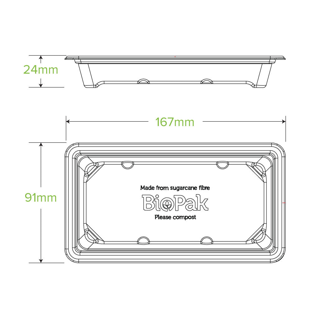 Small Natural Plant Fibre Sushi Tray - 600pcs/Ctn - TEM IMPORTS™